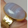 Martine Portelli créations, Marseille en Provence, bijou en pierres naturelles: bague Lady Blue, agate ruban bleu