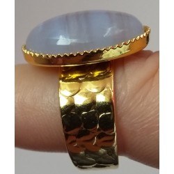 Bague réglable Lady Blue, Blue Lace Agate