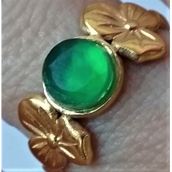 Bague Fleur d'Agate verte, Bijou en pierre naturelle, Martine Portelli créations, Marseille, Boutique des bijoux