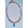 collier en morganite et calcédoine bleue MORGANE