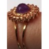 Bague Violetta, réglable, ornée d'un cabochon d'améthyste, création Martine Portelli, Marseille