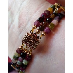 Bracelet 3 rangs en tourmaline ISABELLA