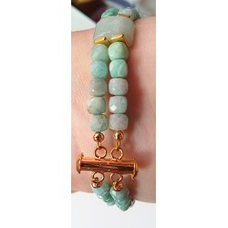 Bracelet 2 rangs en amazonite AMAZONE