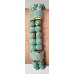 Bracelet 2 rangs en amazonite AMAZONE