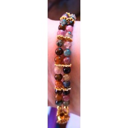 Bracelet 2 rangs en tourmaline ISABELLA