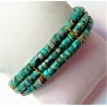 Bracelet trois rangs Jaspe turquoise TURQUOISIE