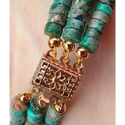 Bracelet trois rangs Jaspe turquoise TURQUOISIE