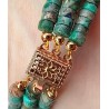 Bracelet trois rangs Jaspe turquoise TURQUOISIE