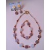 Bracelet en pierre de lune et agate rouge LUNE ROSE