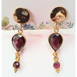 Boucles d'oreilles Clips en grenat GRANADA