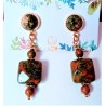 Martine Portelli créations, Marseille en Provence, France: boucles d'oreilles Eveil du Printemps en unakite