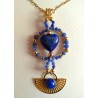 Pendentif Philae, lapis lazuli et sodalite, Martine Portelli créations, Marseille, Boutique des bijoux