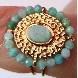 Bague réglable en Amazonite PERLES D'ECUME