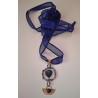 Pendentif Philae, lapis lazuli et sodalite avec son ruban de soie assorti, Martine Portelli créations, Marseille