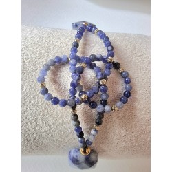 Collection Dentelles de Perles: Bracelet en sodalite PRINCESS BLUE