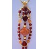 Collection Dentelles de Perles: Pendentif en cornaline, aventurine rouge et quartz orange CENDRILLON