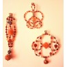 Collection Dentelles de Perles: Pendentif en aventurine, cornaline, agate crazy et quartz COEUR GRENADINE