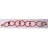 Collection Dentelles de Perles: Bracelet en cornaline, quartz orange et aventurine rouge COEUR GRENADINE, Martine Portelli