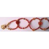 Collection Dentelles de Perles: Bracelet en cornaline, quartz orange et aventurine rouge COEUR GRENADINE