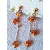 Boucles d'oreilles Clips  FLEURS DE CORNALINE