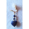 Boucles d'oreilles clips en lapis lazuli COEURS ETOILES