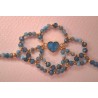 Collection Dentelles de Perles: Bracelet COEUR D'APATITE BLEUE