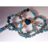 Collection Dentelles de Perles: Bracelet COEUR D'APATITE BLEUE