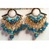 Boucles d'oreilles clips en apatite bleue LIKE A DEEP BLUE SEA