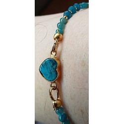 Bracelet en apatite COEUR MEDITERRANEE