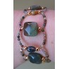 Collection Dentelles de Perles: Bracelet large en agate indienne AUTOMNE