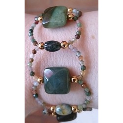 Collection Dentelles de Perles: Bracelet large en agate indienne AUTOMNE