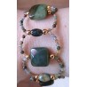 Collection Dentelles de Perles: Bracelet large en agate indienne AUTOMNE