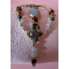 Collection Dentelles de Perles: Bracelet amazonite et chrysocolle AMAZONIA