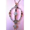 Collection Dentelles de Perles: Pendentif en amazonite et chrysocolle AMAZONIA