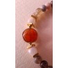 Bracelet mix gemmes: cornaline, agate du Botswana et pierre de Lune CARESSE