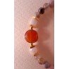 Bracelet mix gemmes: cornaline, agate du Botswana et pierre de Lune CARESSE