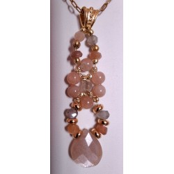 Pendentif en pierre de Lune Peach REVIVISCENCE