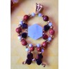 Collection Dentelles de Perles: pendentif unisexe en jaspes rouge, poppy et howlite RELAX