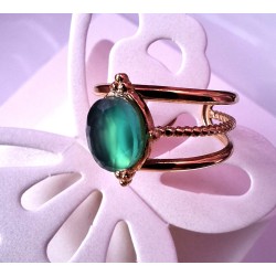 Bague ornée d'une agate verte ESMERALDA