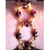 Collection Dentelles de Perles: Bracelet en grenats rouge et vert SEVILLE