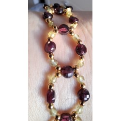 Collection Dentelles de Perles: Bracelet en grenats rouge et vert SEVILLE