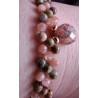 Collection Dentelles de Perles: bracelet unakite et pierre de soleil SOLEIL ROSE