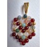 Collection Dentelles de perles: Pendentif en agate indienne et cornaline FRAISE