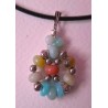 Pendentif unisexe amazonite et jade bleu LAGON