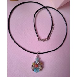 Pendentif unisexe amazonite et jade bleu LAGON