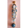 Collection Dentelles de Perles: Pendentif en apatite bleue CURACAO, création Martine Portelli