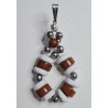 Pendentif en howlite et jaspe rouge COOL, création Martine Portelli