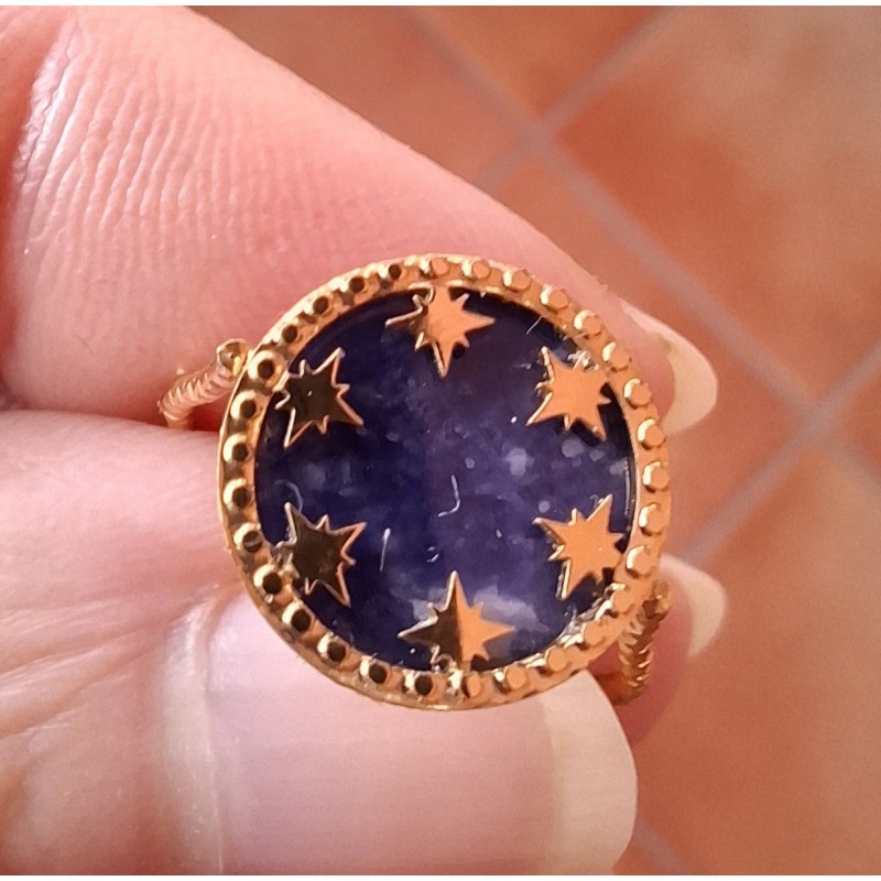 Bague sodalite ETOILES, création Martine Portelli