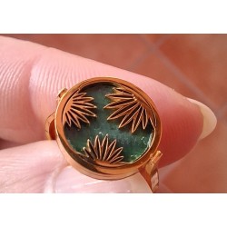 Bague réglable malachite FLORALIE