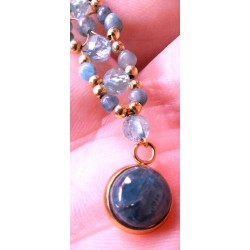 Collection Dentelles de Perles: Pendentif en apatite bleue CURACAO